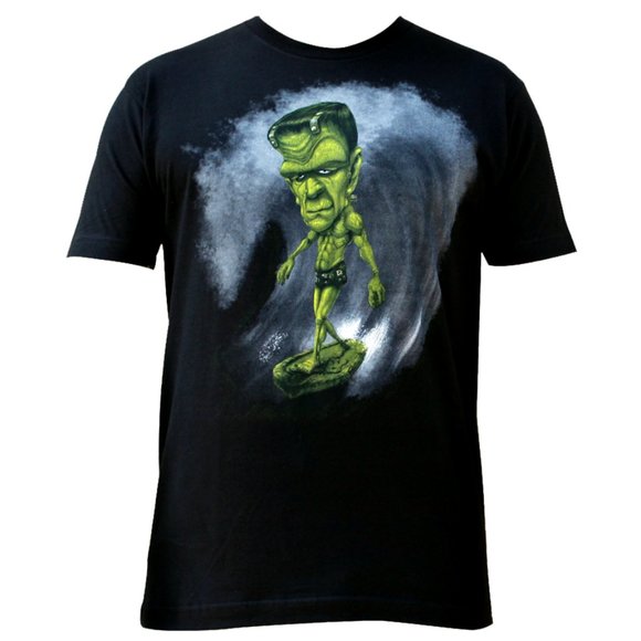 Surfenstein Surfing Frankenstein Black Tee S-2XL - Picture 2 of 3